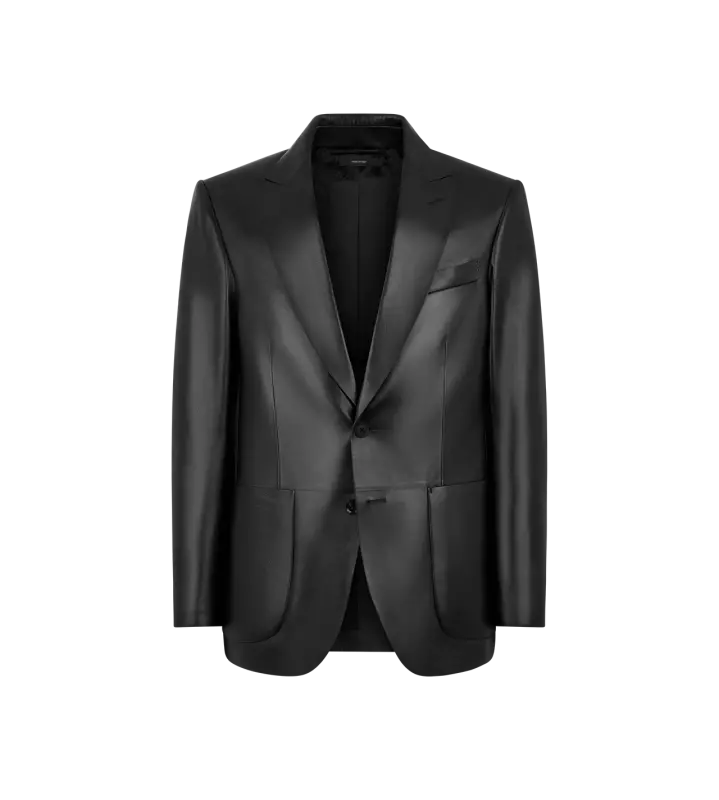 BUTTERY LEATHER BONDED BLAZER BLACK online